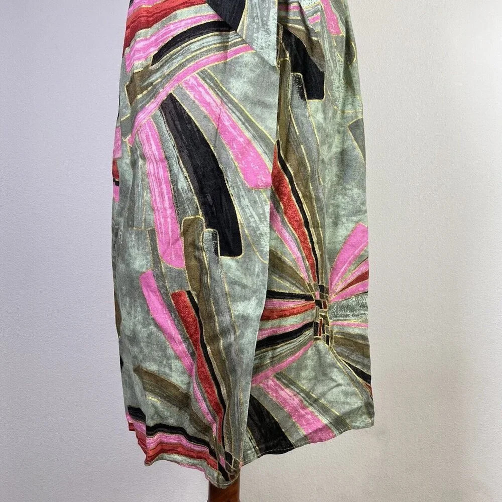 Jason Wu NWT Mini Sheath Dress Linen Blend Green Pink Tropical MSRP $425‎ - Picture 6 of 11
